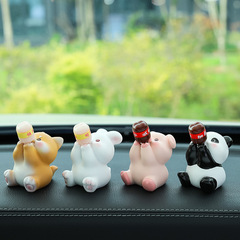 Car ornament 2024 new cartoon Tuntun Happy Water Internet celebrity stress relief figure car interior decoration item display car accessory