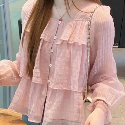 Spring and Autumn 2025 Women's Fashion Trendy Cute Top Designers' Minority French Style Shirt