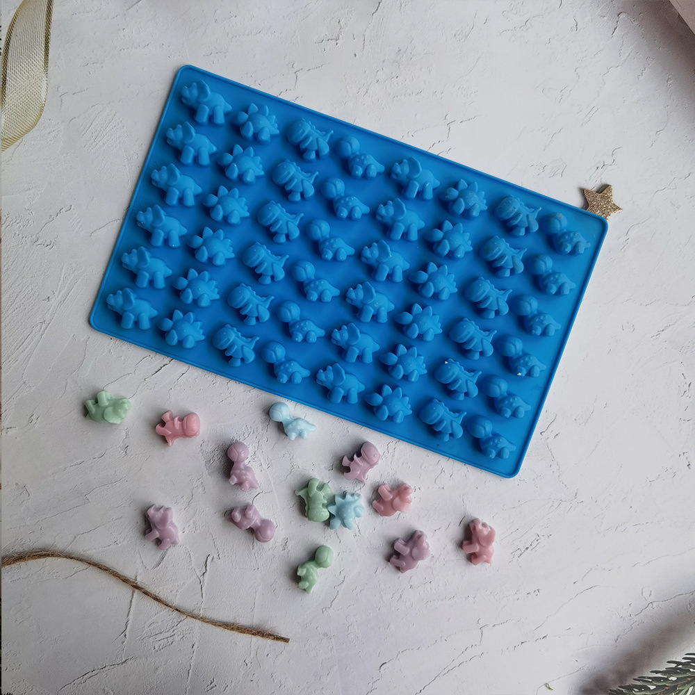 48 pequeños dinosaurios 132 chocolate molde de silicona pastel helado pudín molde de postre jabón utensilios