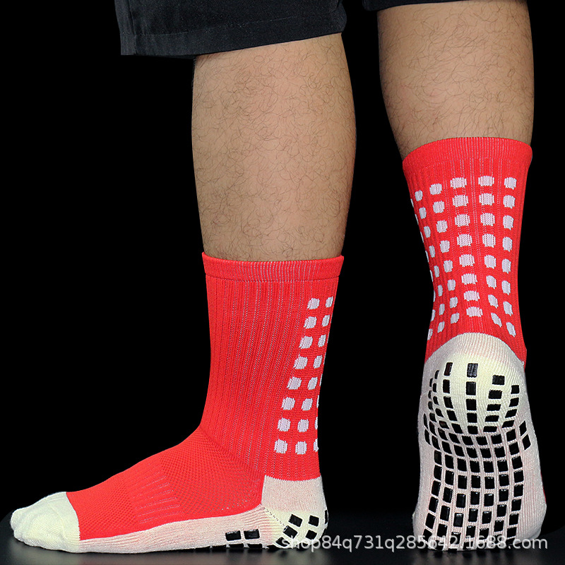 Calcetines de fútbol clásicos calcetines de media pantorrilla hombres y mujeres toalla engrosada calcetines de fútbol antideslizantes película de fricción cuadrada