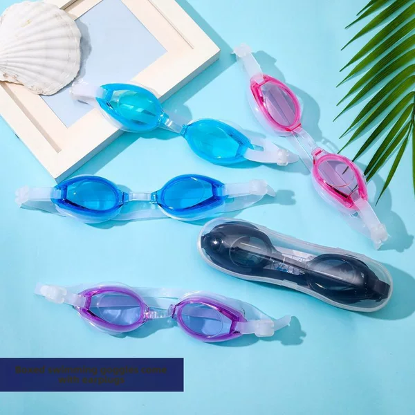 Diving swimming glasses children swimming goggles earplug set swimming pool competition anti-fog HD wholesale