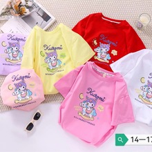 2024爆款跨境新品女中童短袖T恤夏季童装美乐蒂库洛米卡通棉上衣