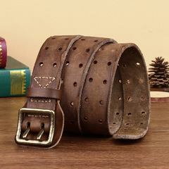 Vintage Korean Style Trendy Personal Ins Allergy-Free Double-Needle Buckle Belt for Men Fashion New Arrival Youngsters