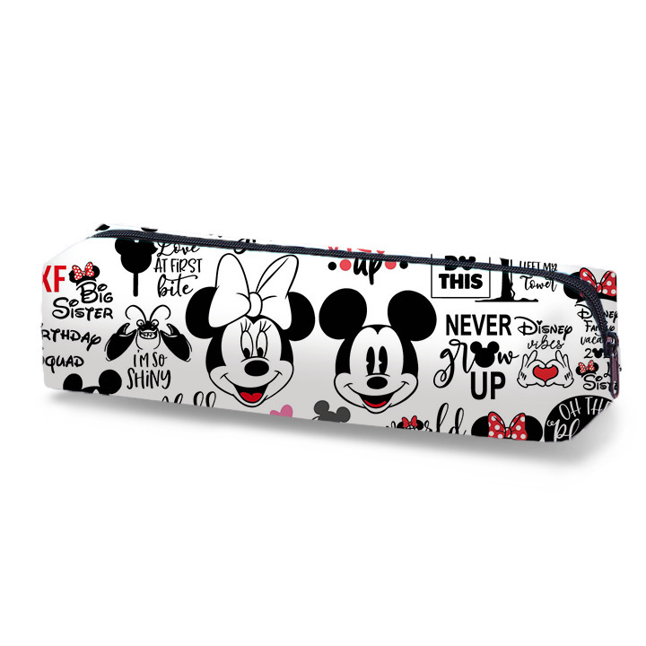 Cross-Border Mickey Polyester Fully Printed Pencil Case Portable Simple Stationery Box Custom Pencil Case Factory Oem Wholesale