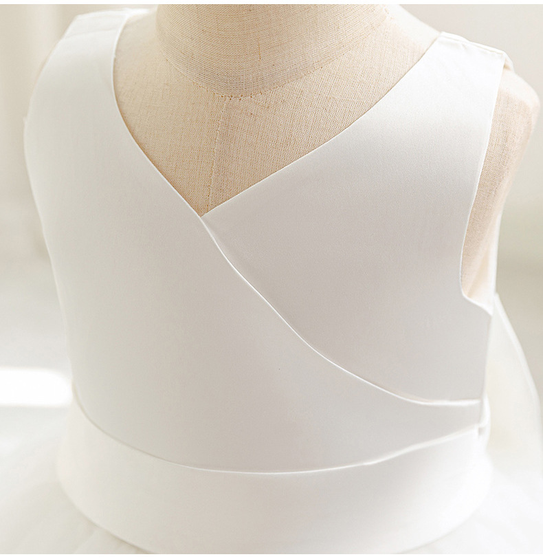 Robe de princesse en maille pour bébé fille avec nœud et col v_voghion.com