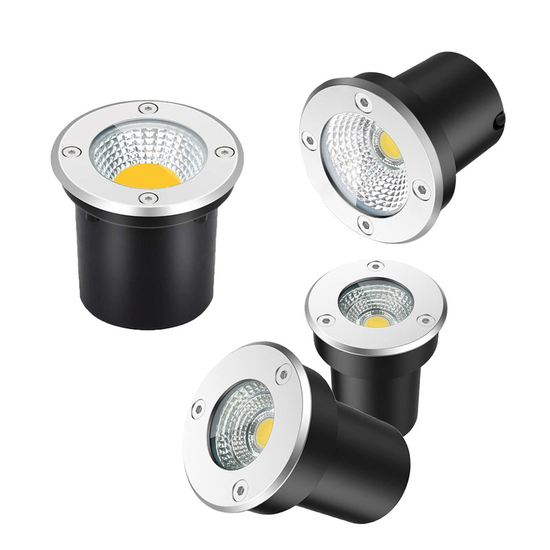 Cob Underground Light Outdoor Waterproof Embedded Lawn Light Courtyard Square Step Landscape Spotlight Round Underground Light