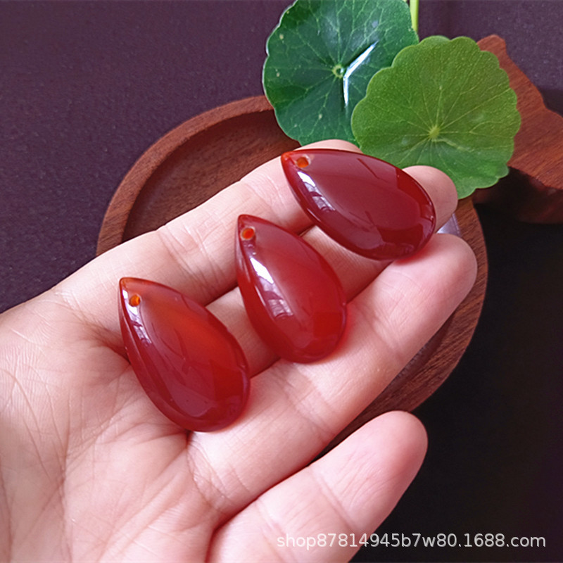 레드 칼세도니 워터드롭 네이키드 펜던트 (31*18mm)