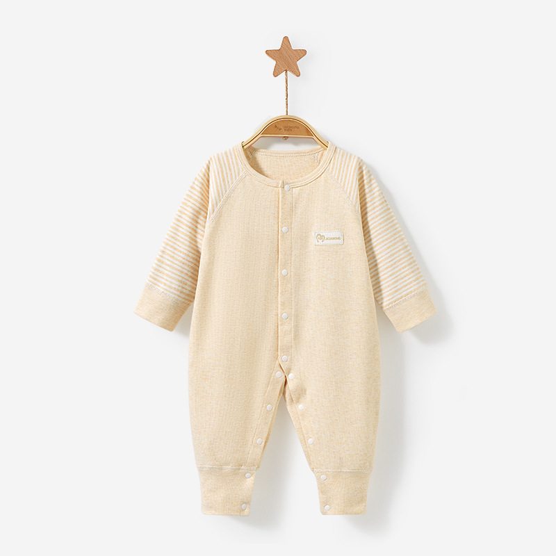 Mono para bebé para primavera, otoño e invierno, conjunto cálido de algodón puro para recién nacido, ropa de dormir unisex, pelele, ropa interior para bebé.