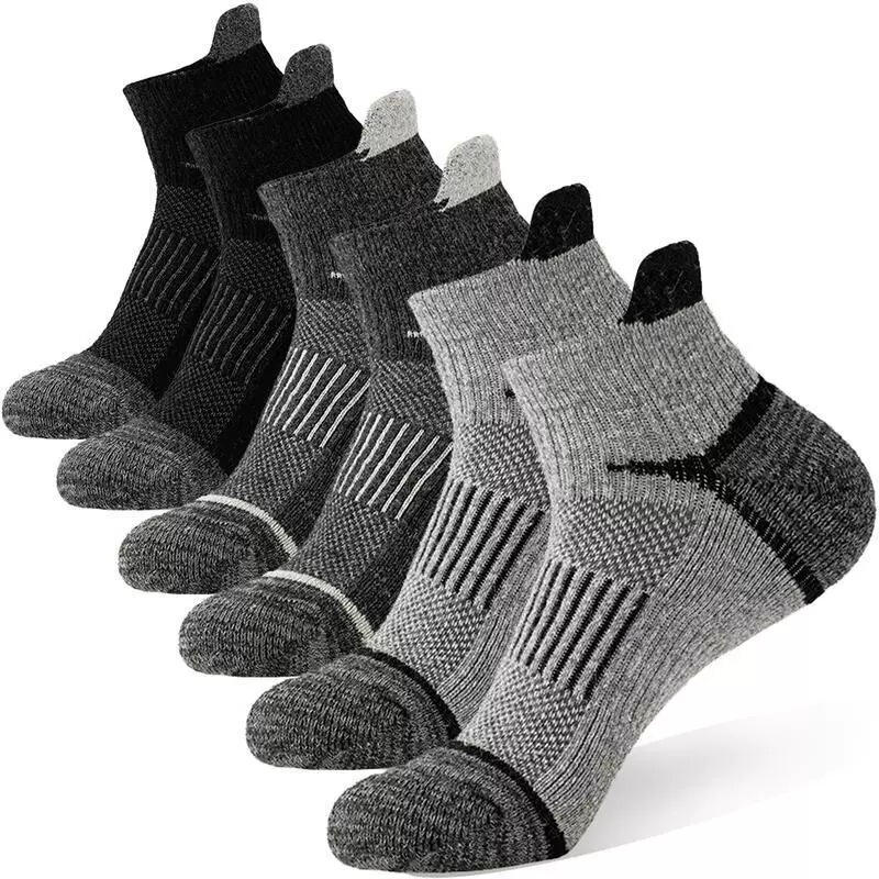 Cross-Border Socks Men's Amazon Aliexpress Sports Socks Outdoor Running Mid-Calf Socks Mesh Breathable Heel Protection Socks