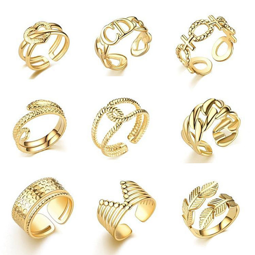  European and American retro ins cold wind lava series open titanium steel ring women's French simple ring tail ring