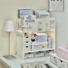学生宿舍桌面增高架分层转角书桌侧边窄款化妆品书本文具置物架子