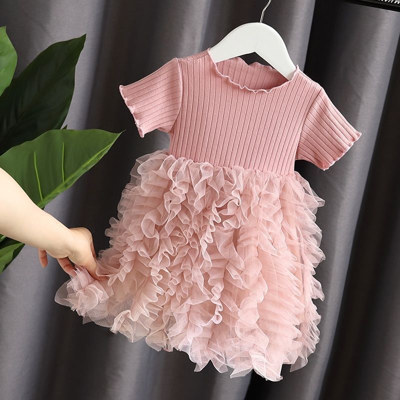 2026 Summer Clothing Children's Clothing Girls' Baby Dresses Princess Tulle Dress Stylish Fluffy Patchwork Cake Dress Korean Style 2026 Summer Clothing Children's Clothing Girls' Baby Dresses Princess Tulle Dress Stylish Fluffy Patchwork Cake Dress Korean Style