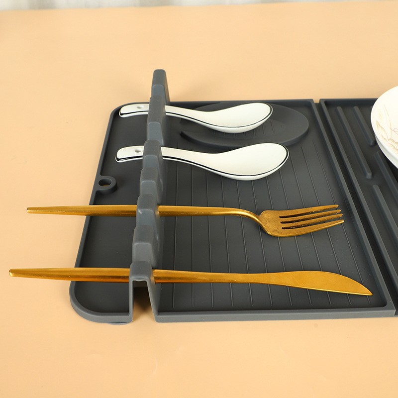 국경 간 신제품 주방 도구 코스터 실리콘 배수 매트 실리콘 플레이스 매트 배수 매트 구획 매트 공장 재고