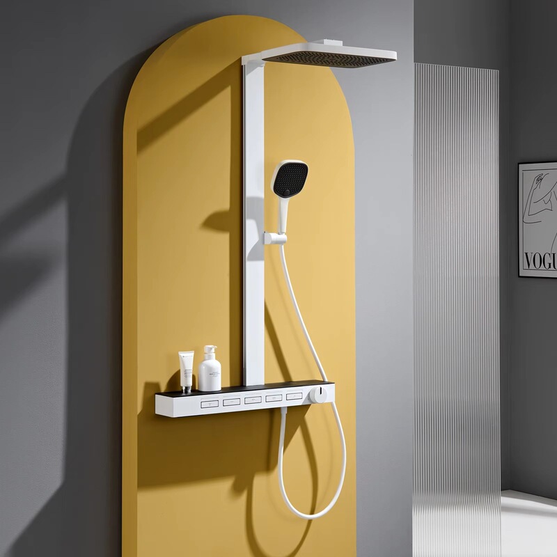 Cross-Border New Model German Design Smart Thermostatic Showerhead with Household Storage Rack Rain Showerhead 1 Piece Cross-Border New Model German Design Smart Thermostatic Showerhead with Household Storage Rack Rain Showerhead 1 Piece