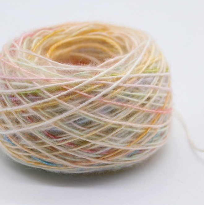 七彩羊毛绒 段彩柔肤喷毛绒 色纺喷毛纱 65%棉35%晴纶 色纱现货