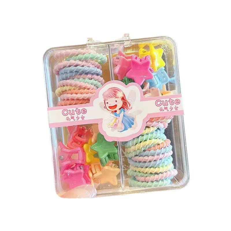 Banda de goma para niños de alta elasticidad no duele el cabello cuerda de pelo tocado banda de pelo lindo mini pequeña banda de goma de agarre en caja accesorios para el cabello