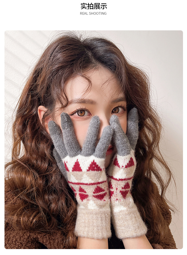 Women's Retro Plaid Wool Gloves 1 Pair display picture 26