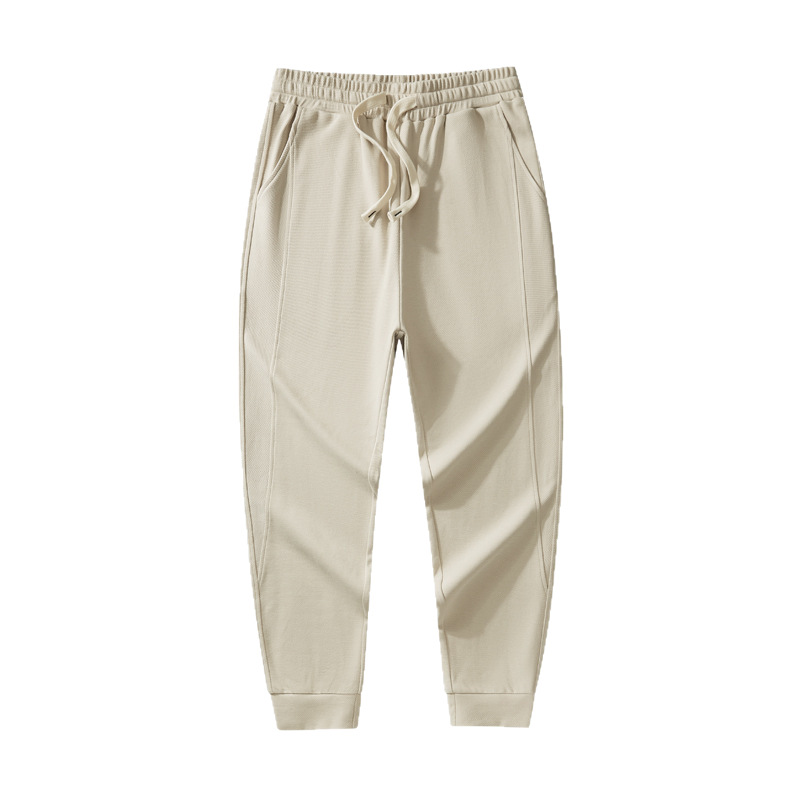 Men's Twisted Seam Jogger Pants - Relaxed Fit Drop-Crotch Trousers With Subtle Stretch (Navy/Black/Charcoal, 65% Cotton, 300GSM, Unisex Streetwear)_voghion.com