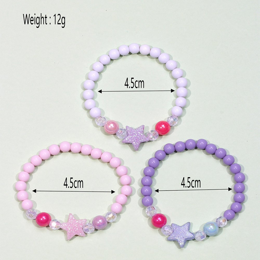 1 Set Simple Style Pentagram Arylic Girlu0027S Bracelets