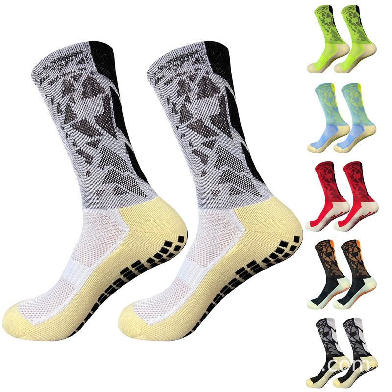 Silicone Non-Slip Football Socks Men's Sports Basketball Grip Football Socks Cycling Socks Towel Bottom Thickeneded Professional Sports Socks