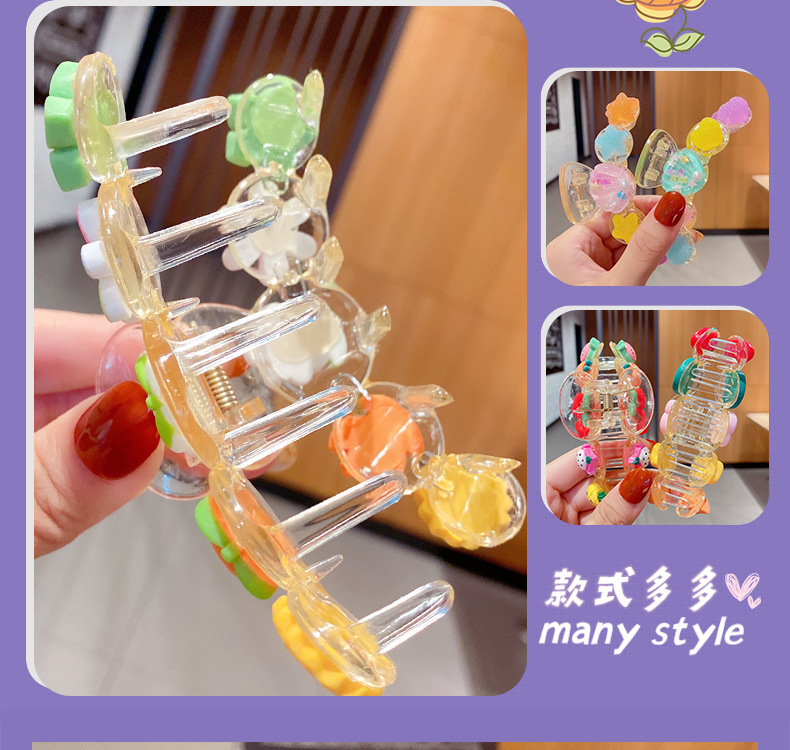 Wholesale Cartoon Fruit Floret Children's Transparent Catch Clip Nihaojewelry display picture 7