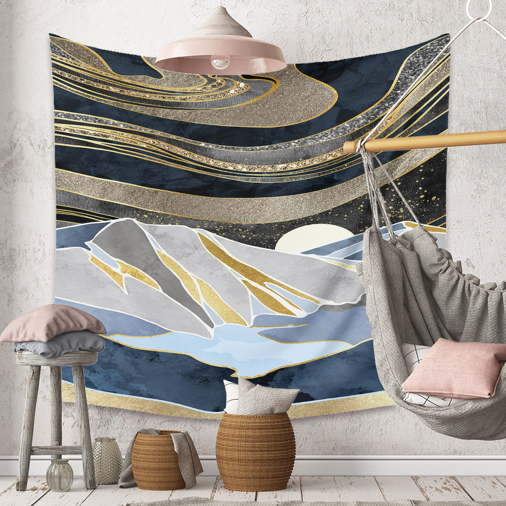 Bohemian Moon Mountain Painting Wall Cloth Decoration Tapestry Wholesale Nihaojewelry display picture 239