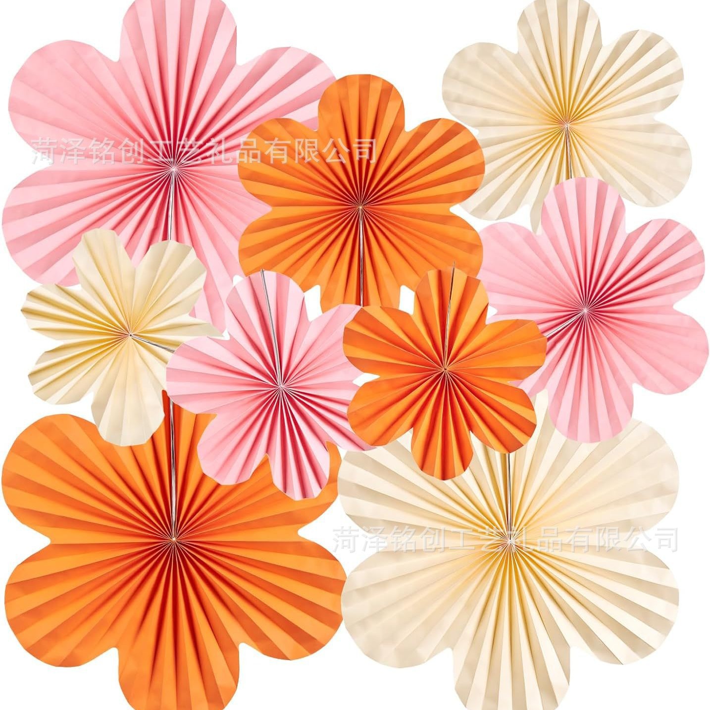 Fan de papel en el lugar decoración de flores de bodas decoración de fondo de fiesta de cumpleaños colgante de flores de ventilador de papel sensación de atmósfera props