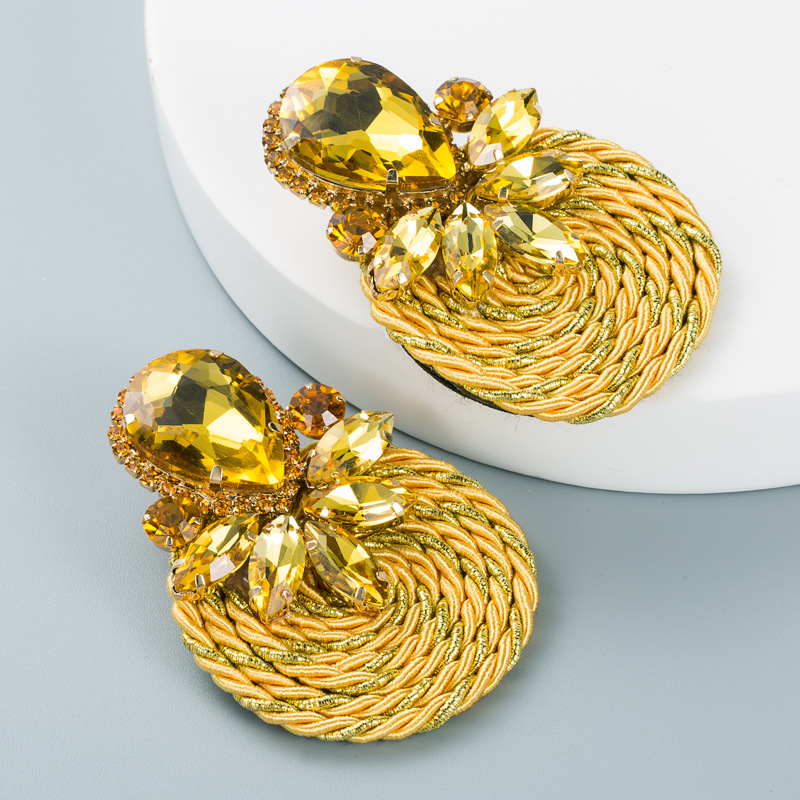 Mode Wassertropfen Diamant Legierung Künstliche Edelsteine Ohrringe display picture 4