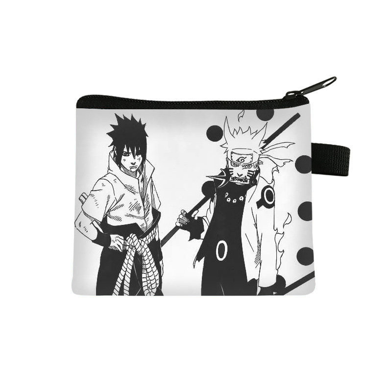 Nuevo Naruto niños monedero estudiante tendencia auricular moda bolsa de almacenamiento tendencia cremallera titular de la tarjeta al por mayor