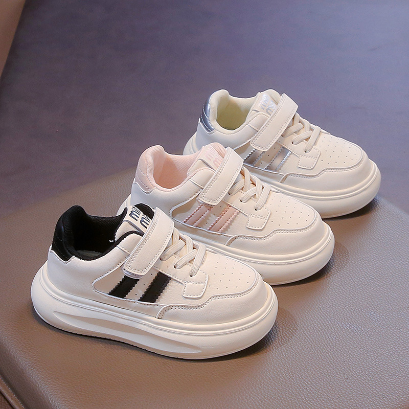 Children's small autumn white white sneakers for leisure for boys…