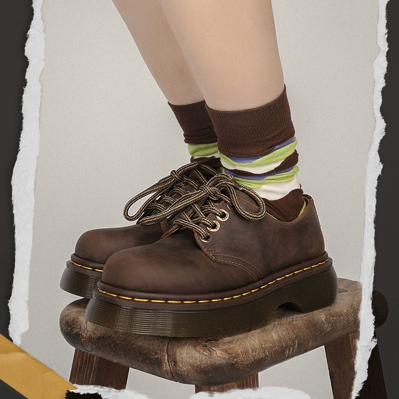Туфли-лодочки на платформе Martens, натуральная кожа, массивная подошва, женские 35–40