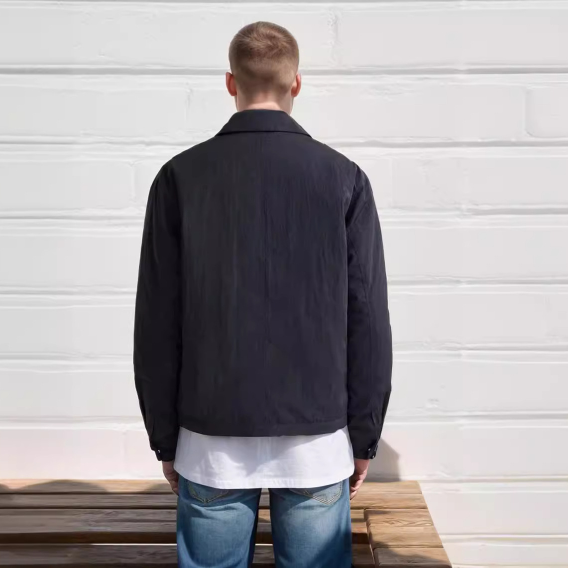 2024 Spring and Autumn New Men's with Collar Solid Color Large Pocket Jacket_voghion.com