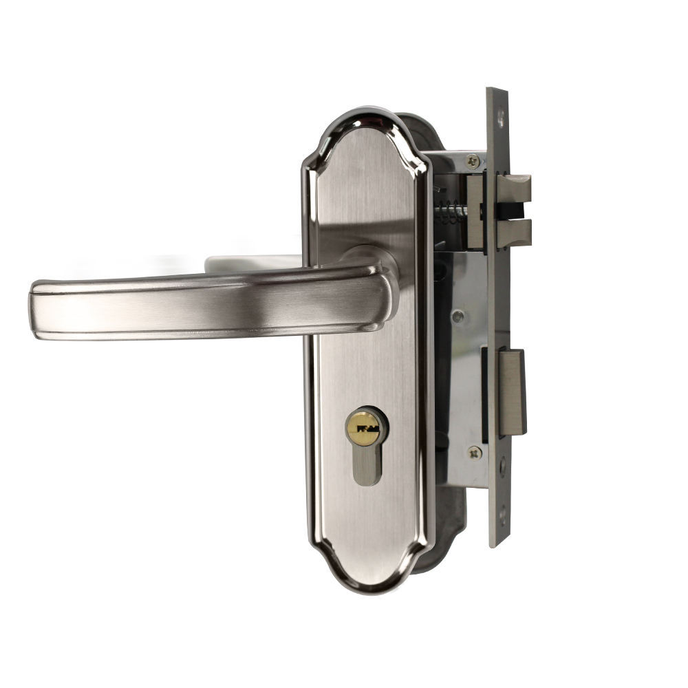 Cerradura de puerta antirrobo de acero inoxidable europea personalizada cerradura de panel cerradura de puerta de madera doméstica cerradura mecánica de puerta de baño