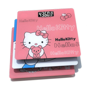 Cartoon electronic scale Jingdang cat KT cat health weighing scale electronic scale weighing meter 26cm tempered glass weighing scale