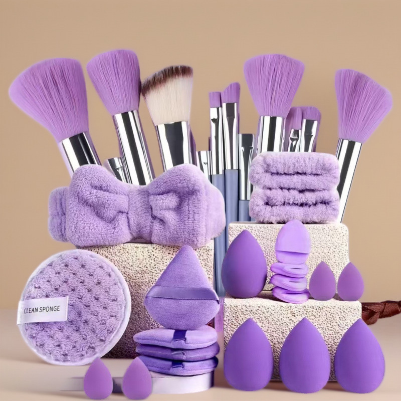 Transfronterizo 48 piezas 20PC herramientas de maquillaje conjunto de huevo pulgar polvo de maquillaje correa de cabello gran combinación cepillo de maquillaje polvo de polvo de maquillaje