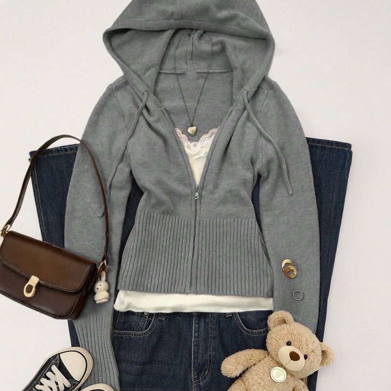 2026 New Summer Style Gray Knitted Cardigan, Ranking High on Amazon's Bestseller List 2026 New Summer Style Gray Knitted Cardigan, Ranking High on Amazon's Bestseller List