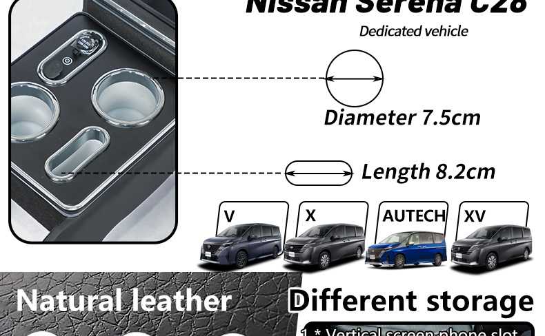 Suitable for Nissan Serena C28 E-Power Armrest Box Hybrid Version with Battery Pack