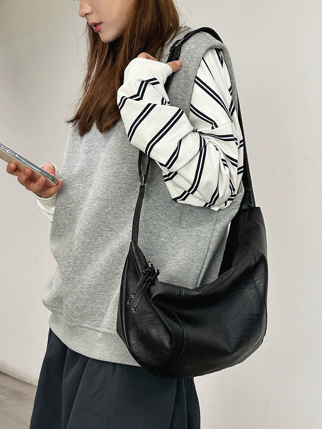 Universal capacious shoulder bag, one-shoulder bag for students, for beloved