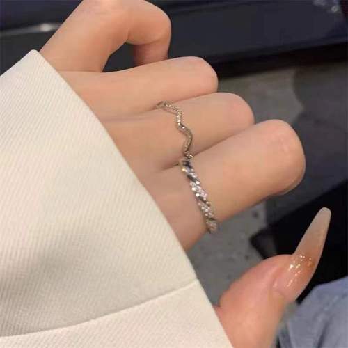 Internet celebrity cold style light luxury ring female ins niche design high-end sense ring super exquisite ring opening temperament