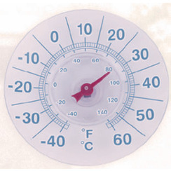 High Precision Easy to Read Scale Indoor and Outdoor Suction Cup Bimetal Thermometer