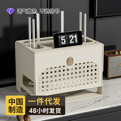 ルーター収納ボックステレビセットトップボックス収納ラックライトキャットデスクトップワイヤーワイヤレスネットワークwifiボックス収納ラック