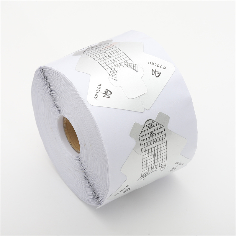 Soporte de papel de uñas en forma de pez papel de aluminio engrosado transfronterizo Herramienta de uñas de extensión de fototerapia francesa Soporte de papel de 100/300 piezas