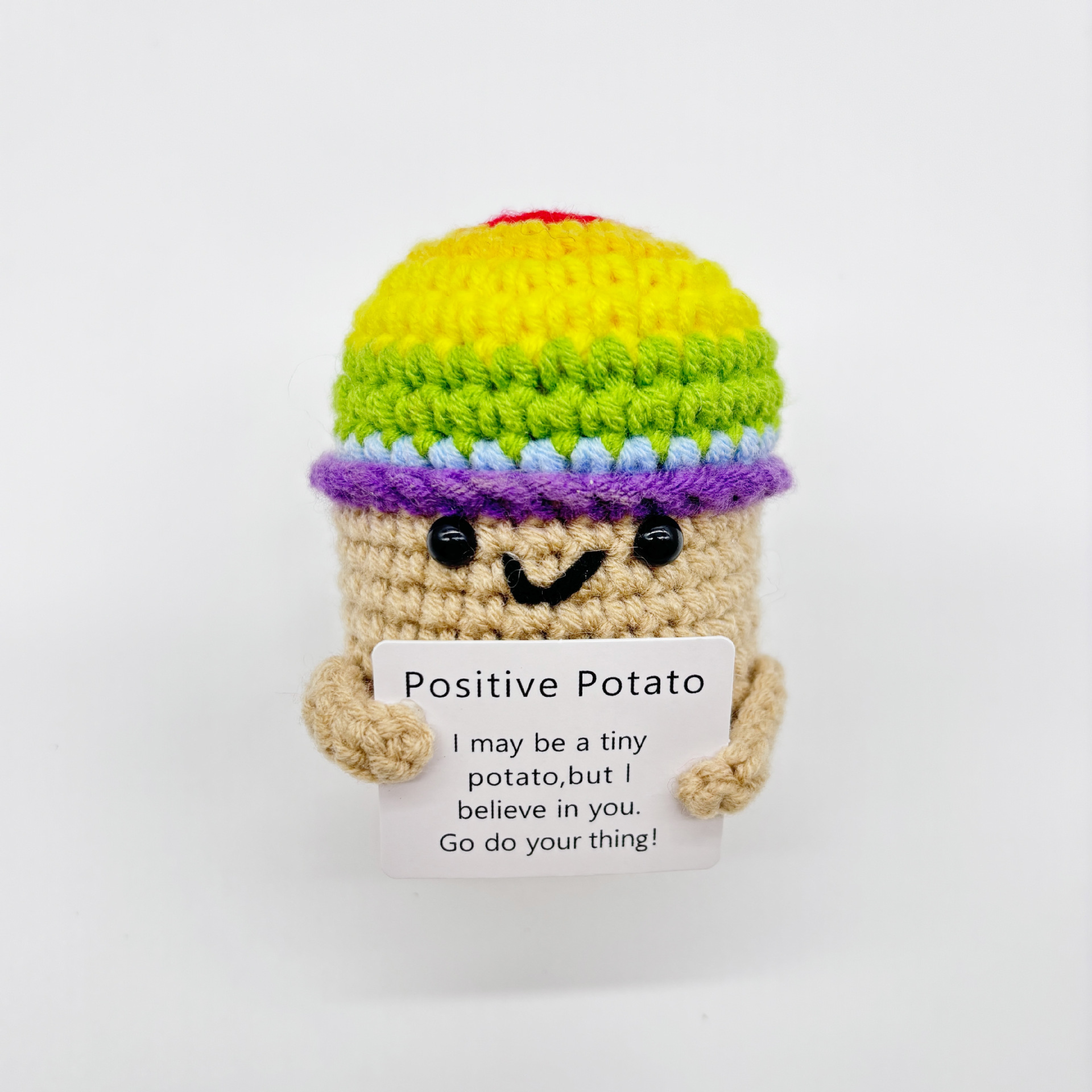 Transfronterizo al por mayor hecho a mano de punto de felpa de energía positiva de la patata emocional vegetal adornos de frutas de juguete pequeño regalo