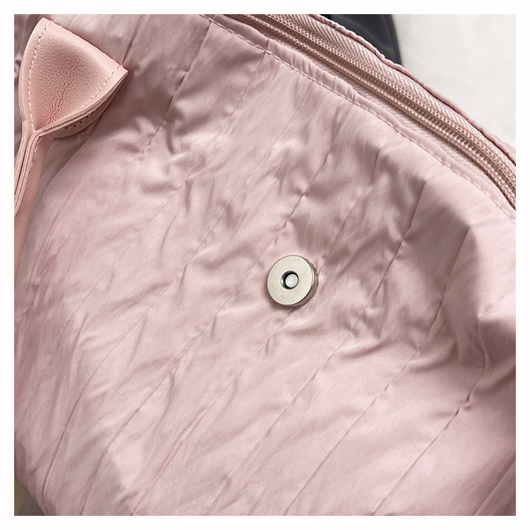 Wrinkled Nylon Handheld Travel Bag Women Large Capacity Single Shoulder Luggage Tote Lightweight Short Trip Business Trip Fitness Storage Bag