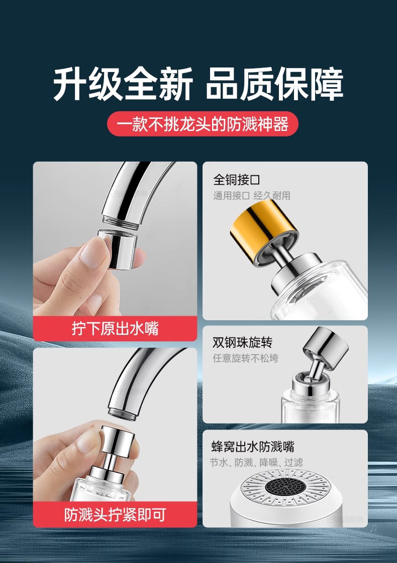 Faucet filter, high-end tap water, household water filter, general water purifier, kitchen anti-splash water, cross-border e-commerce undefined