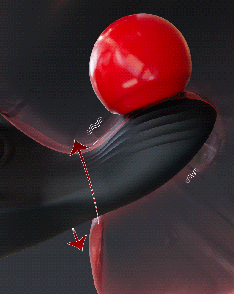 App-Controlled Vibrating Cock Ring with Remote Scrotum Restraint, Silicone — detail image 9