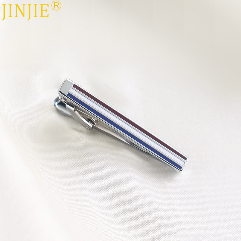 New three-color metal dripping full copper tie clip high-end business professional short collar clip wholesale