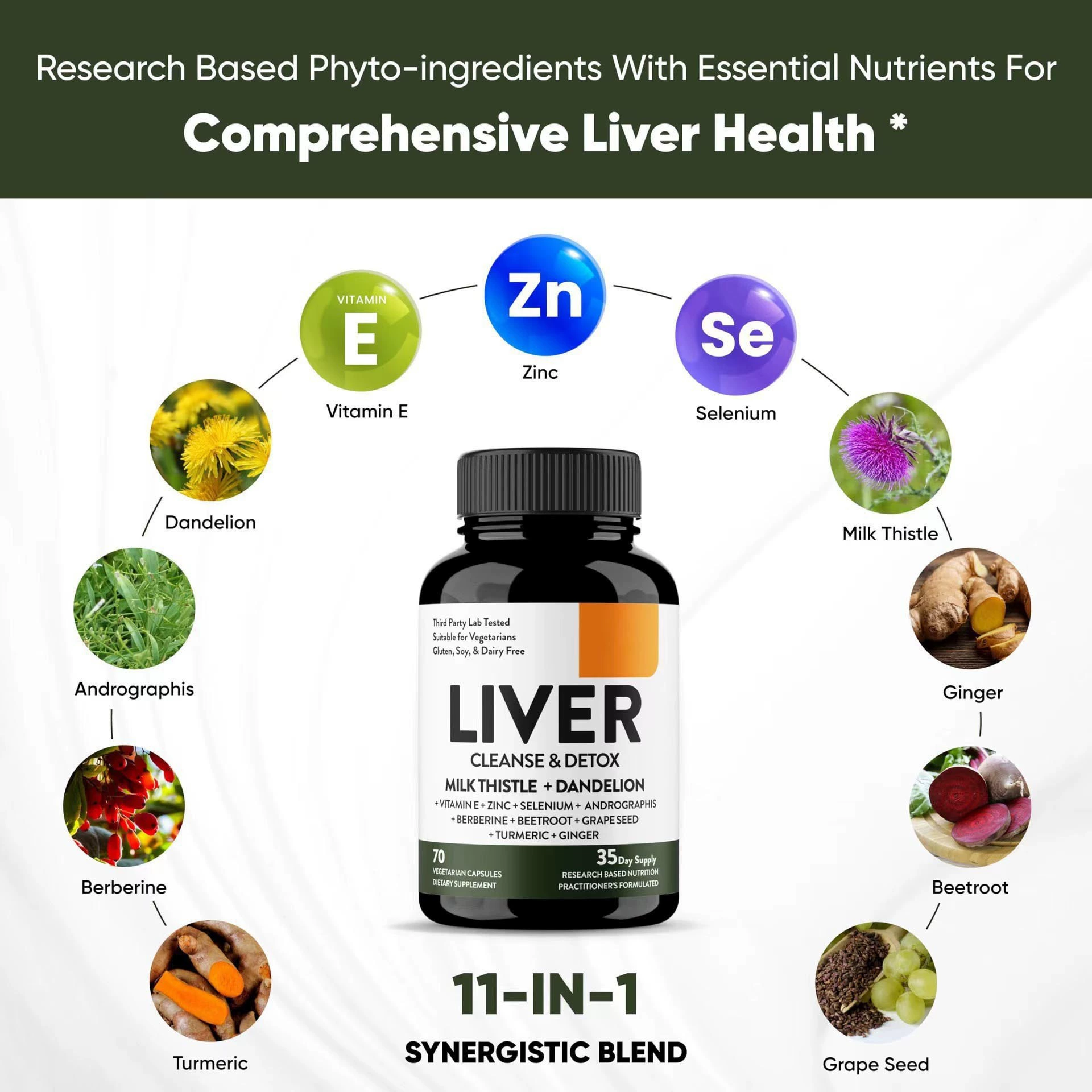 Spot tk кроссбордная печень капсула LiverCleanse&DetoxSupportsHeal