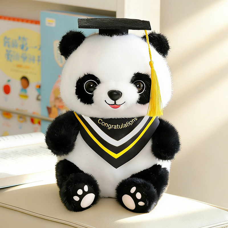 Regalos de graduación Panda juguetes de peluche muñecas bonitas sombreros de graduación muñecas muñecas de peluche regalo