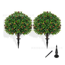 跨境仿真人造黄杨木带橄榄果绿植地插橘子树假植物门廊庭院装饰品